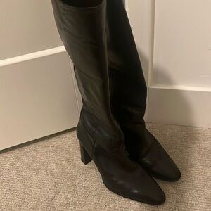 Zara black leather boots